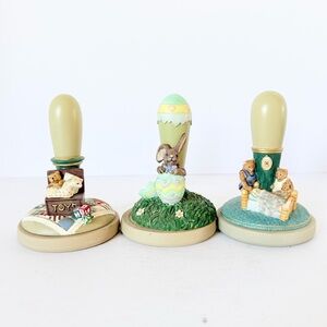 Set of 3 Vintage Brown Bag Cookie Art Stoneware Cookie Stamps Designs (1996–97)